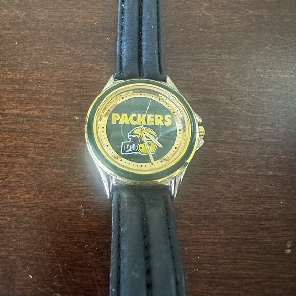 Vintage Green Bay Packers Relic Team USA Watch 1994 ZR 94007 Leather Band - Picture 4 of 8